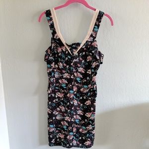 Juicy Couture floral print silk peplum dress